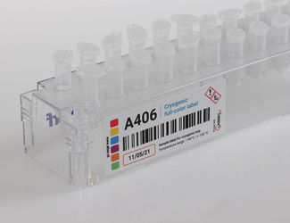 A406 - Cryogenic label met kleuren en barcodes