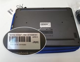 Assets zoals laptops voorzien van barcodes